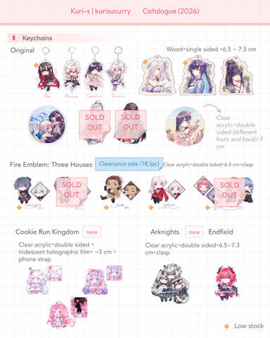 OC, FE3H, Cookie Run Kingdom, Arknights/Endfield